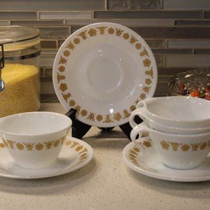 Butterfly Gold Cups & Saucers